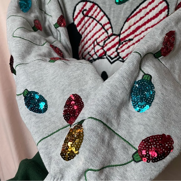 Disney Minnie Mouse Sequin String Lights Christmas Sweater Size XXL - Picture 3 of 6